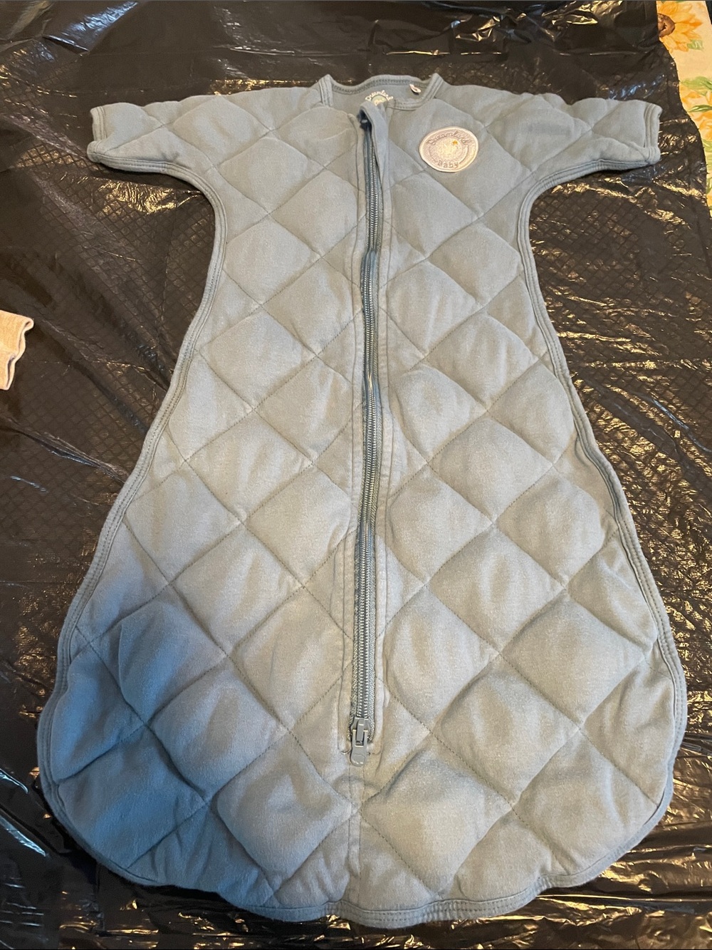 Blue and green weighted quilted baby Sleep Sacks with Front Zip